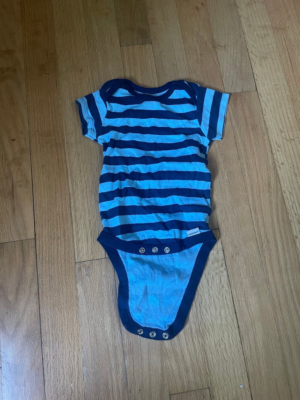 Blue Striped  One-Piece 3-9m